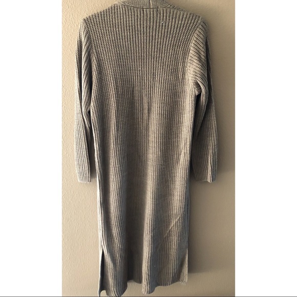 Longline cardigan in taupe - Picture 4 of 4